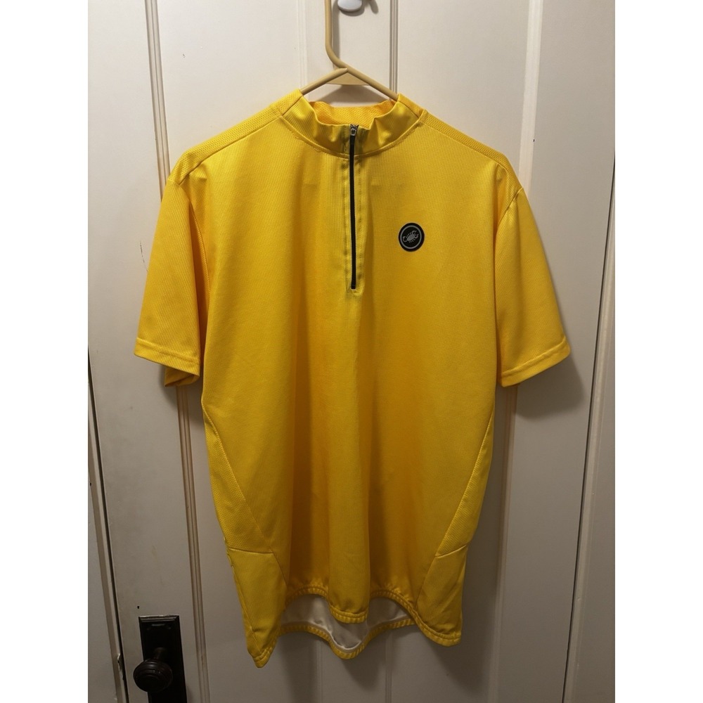 Castelli - Men's Large Yellow Scorpion Logo Full Zip Cycling Bike Jersey